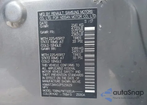 2018 Nissan Rogue S z USA, uszkodzony, nr VIN KNMAT2MV0JP525629